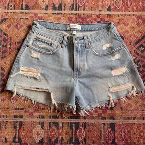 Abercrombie and Fitch The Boyfriend Short Mid Rise denim Jean shorts curve love